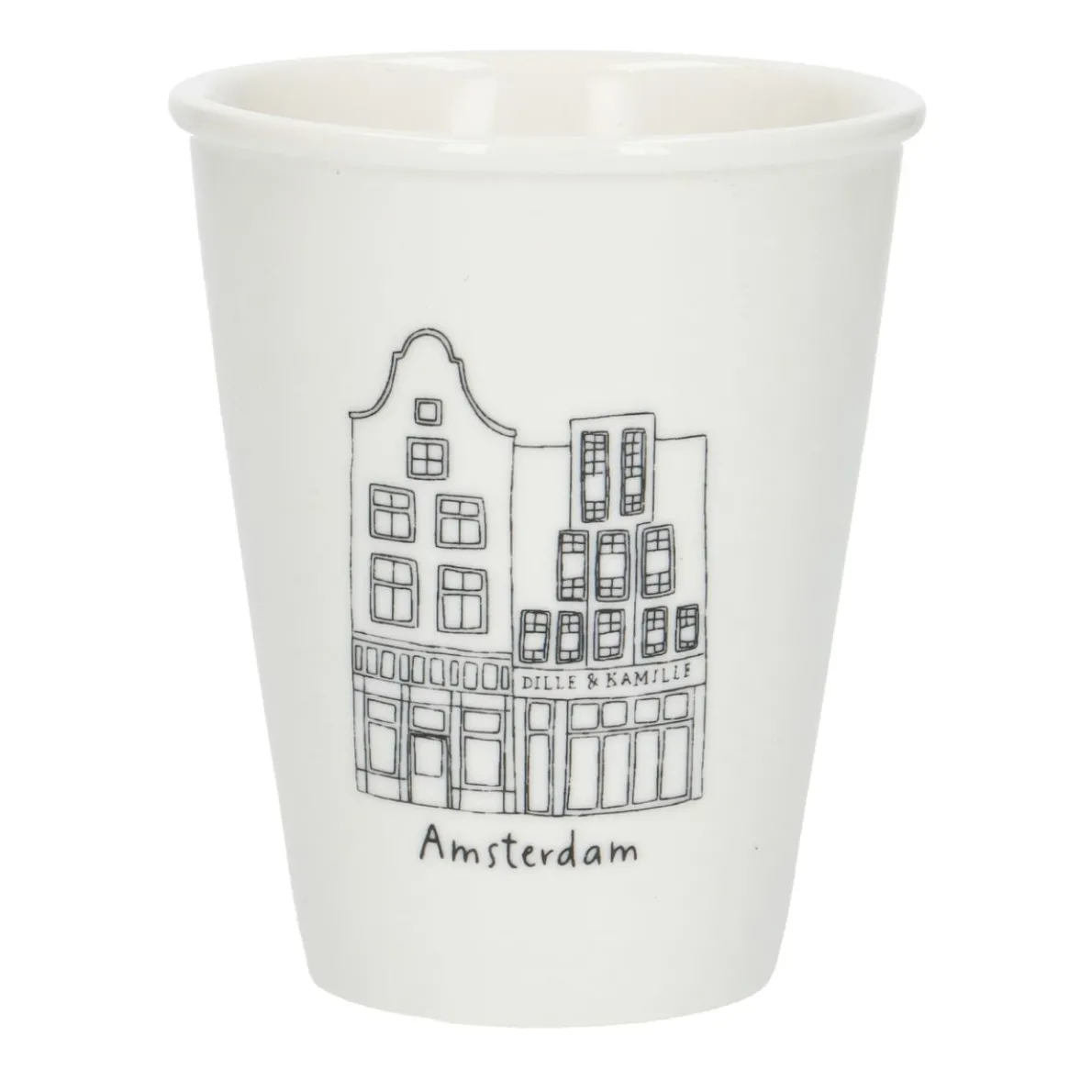 Gevel mok, Amsterdam Nieuwendijk, porselein, 200 ml