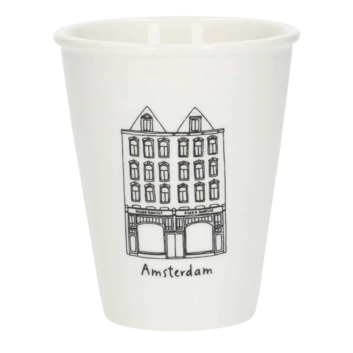 Gevel mok, Amsterdam Bilderdijk, porselein, 200 ml