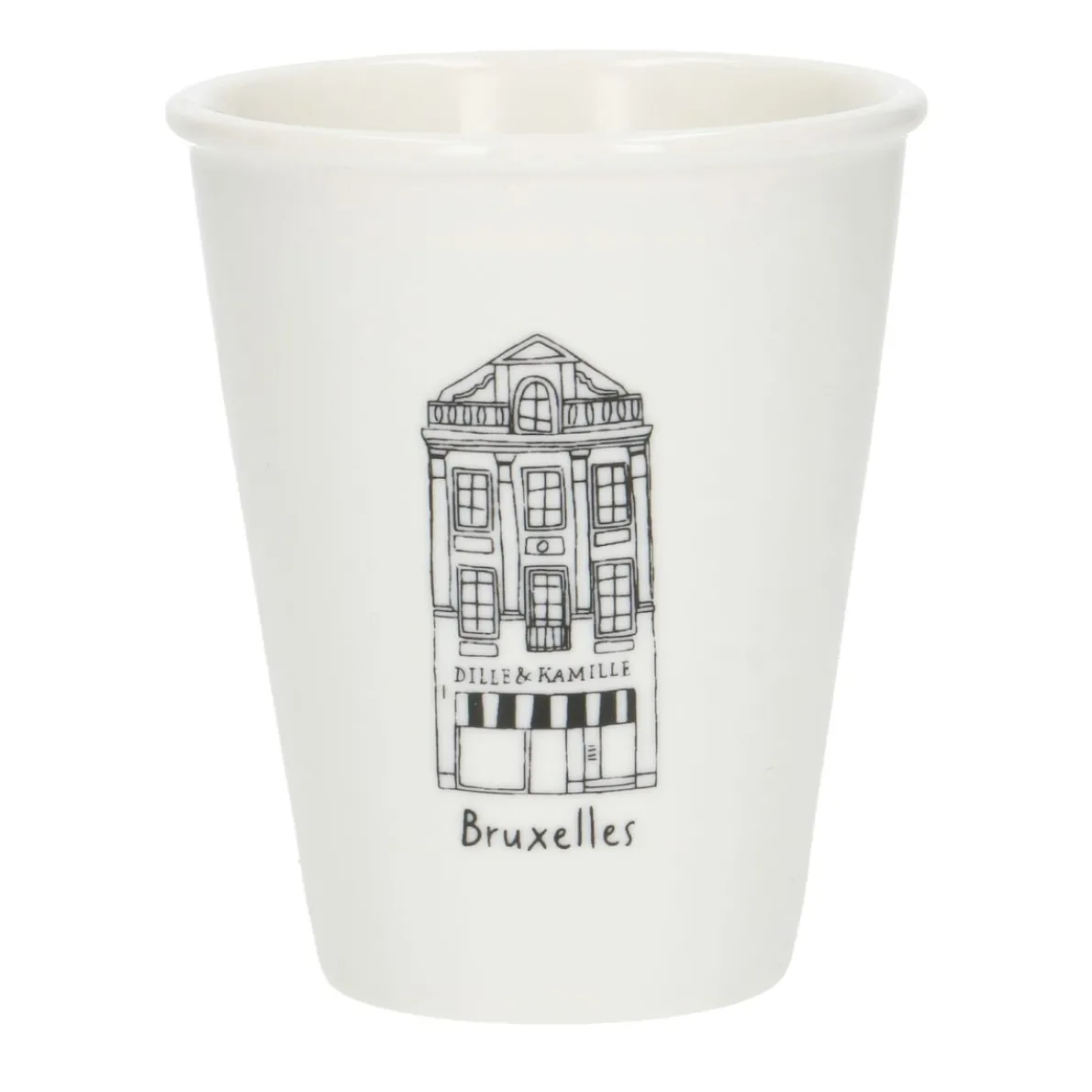 Gevel mok, Brussel Grasmarkt, porselein, 200 ml