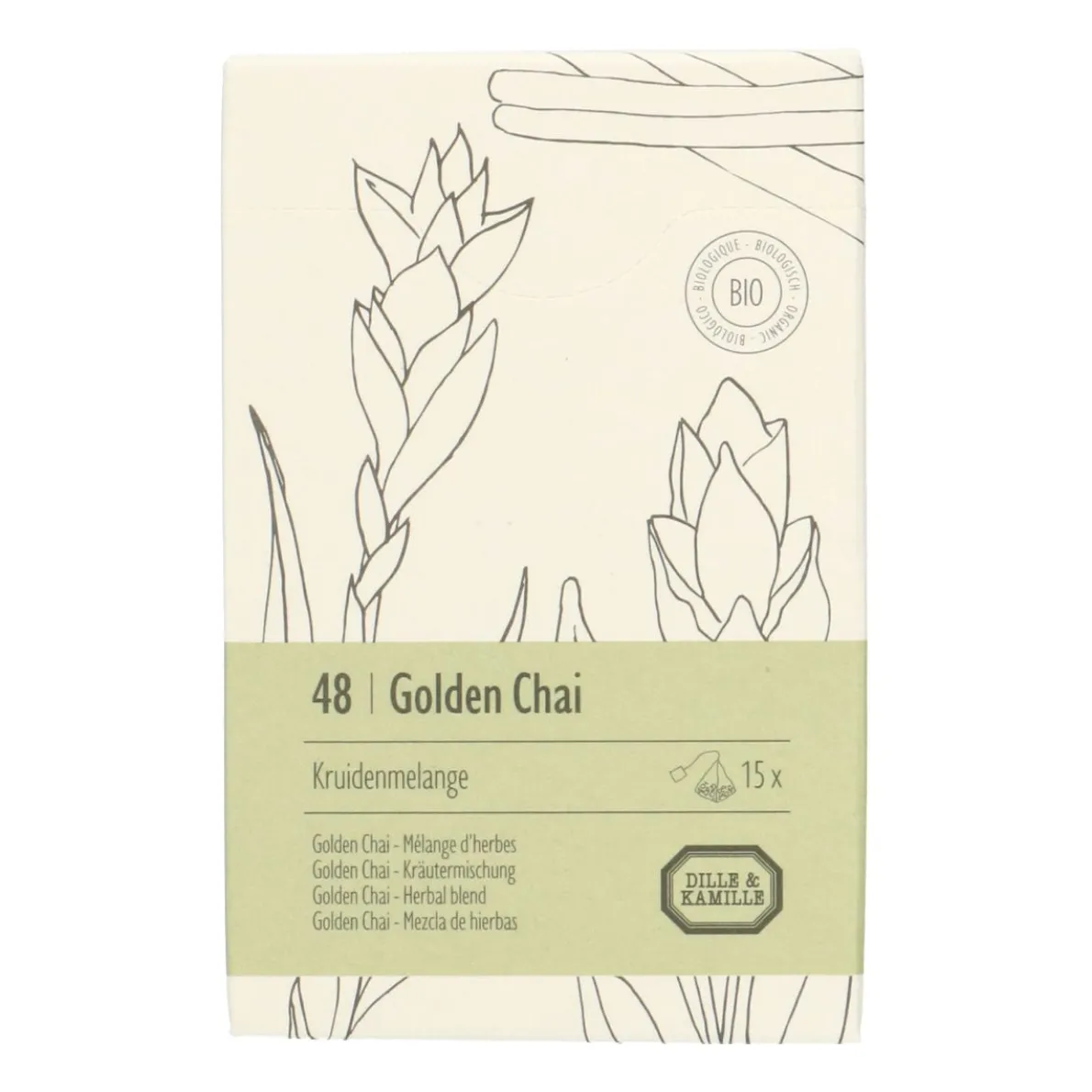 Golden Chai, biologisch, kruidenmelange, 15 theebuiltjes