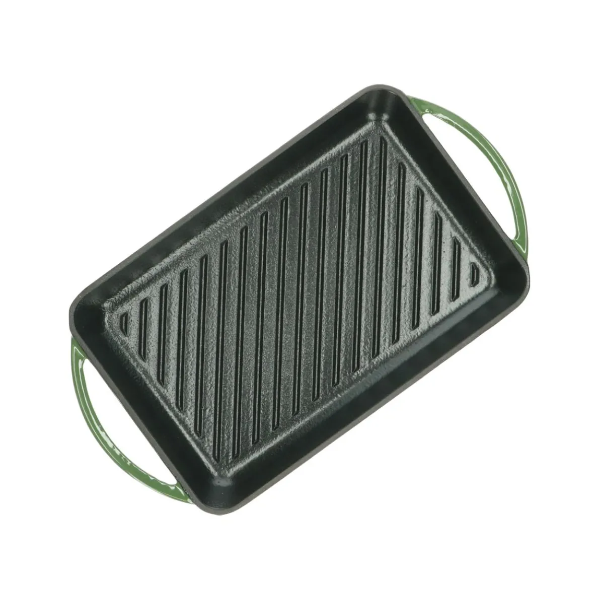 Grillpan, gietijzer, groen, 33 x 22 cm