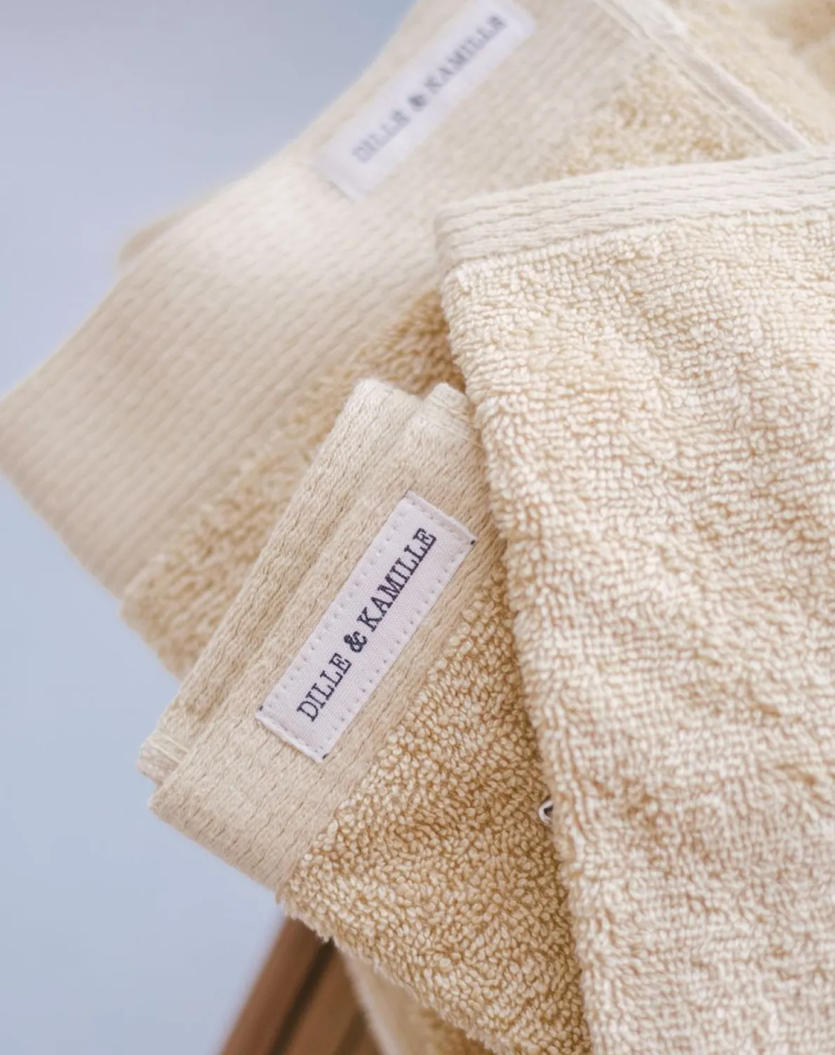 Handdoek, Recycled katoen, Korengeel, 70 x 140 cm