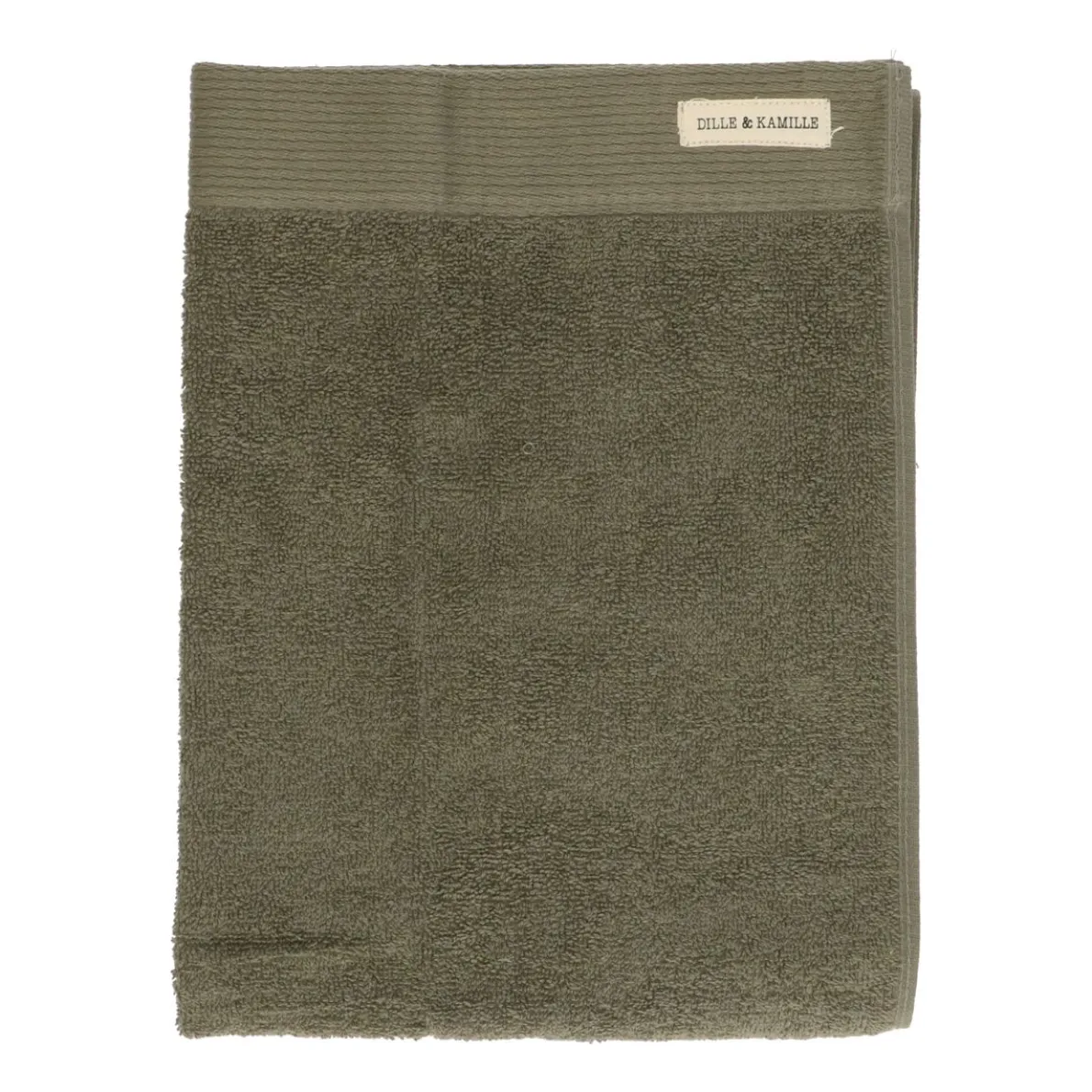 Handdoek, Recycled katoen, Donker olijfgroen, 50 x 100 cm