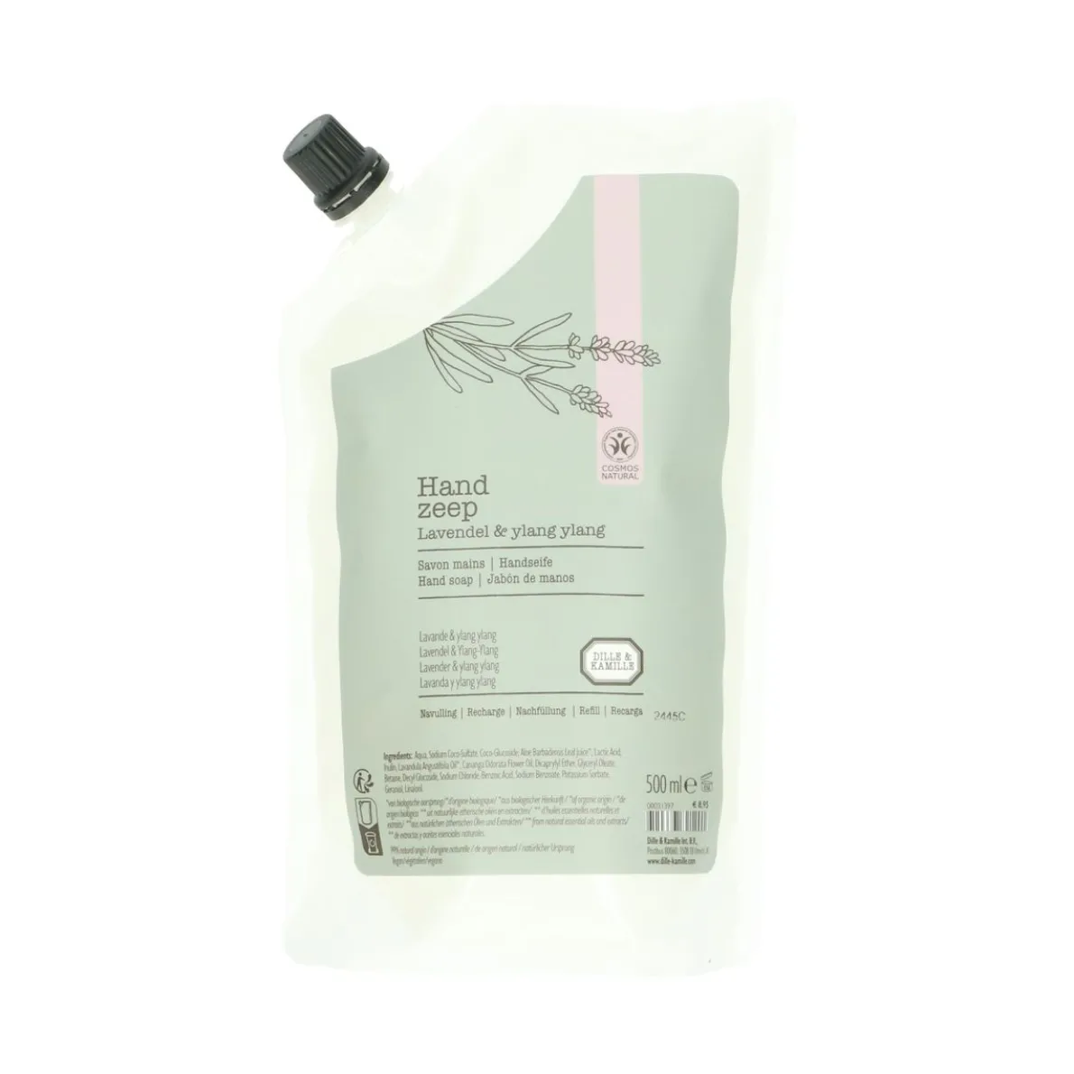 Handzeep navulling, lavendel & ylang, 500 ml