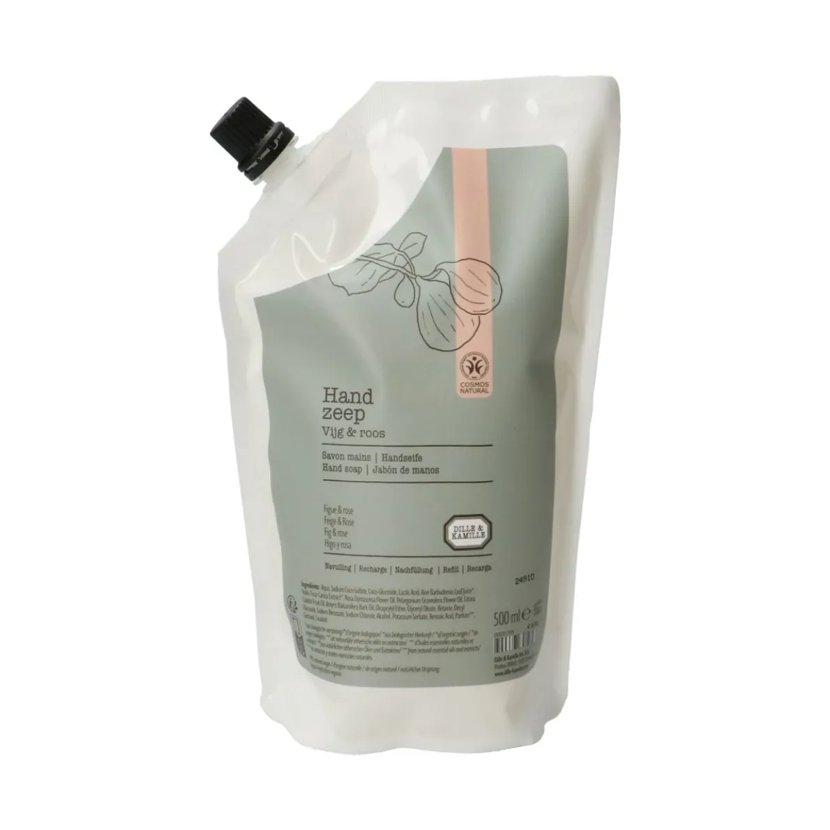 Handzeep navulling, vijg & roos, 500 ml