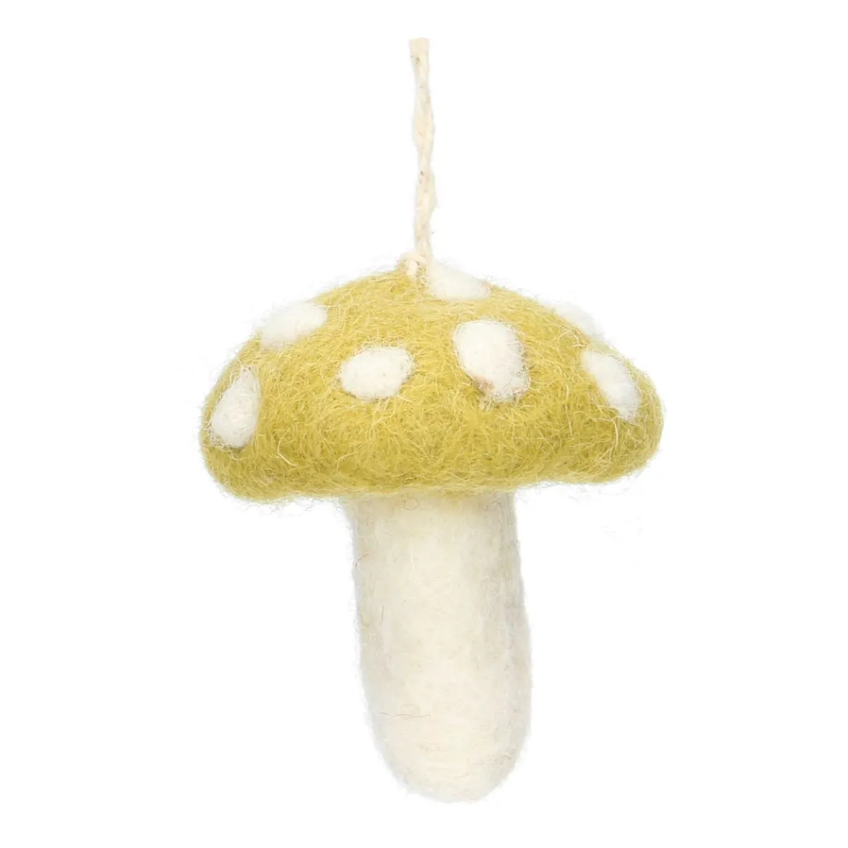 Hanger paddenstoel, vilt, groen met witte stippen