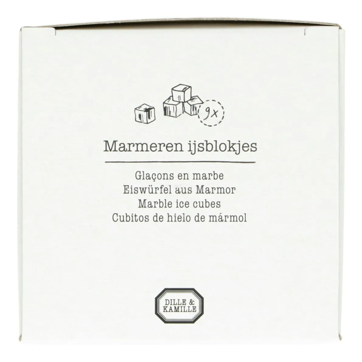 Herbruikbare ijsblokjes, wit marmer, 9 stuks