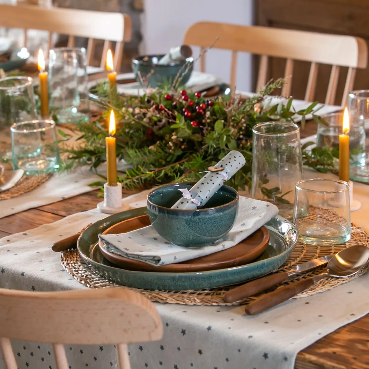 Houten bord, acacia, Ø 35 cm