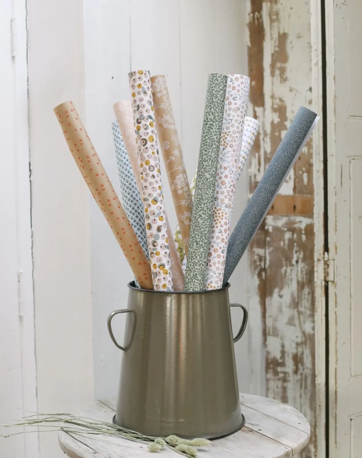 Inpakpapier, takjes met blad 70 x 250 cm