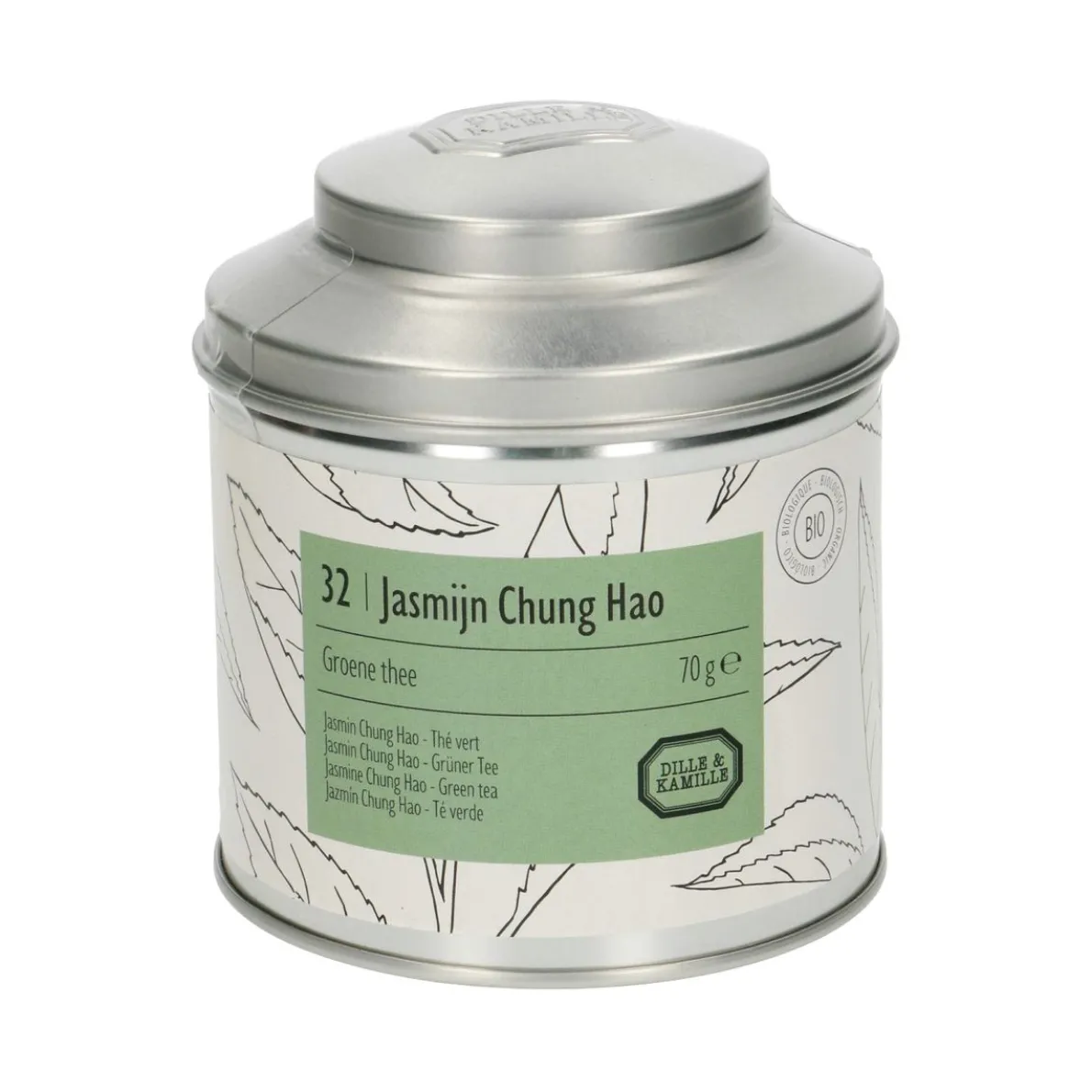 Jasmijn Chung Hao, biologisch, groene thee, blik, 70 gram