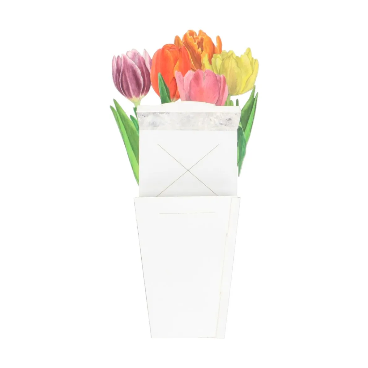 Kaart 3D met envelop, tulpen