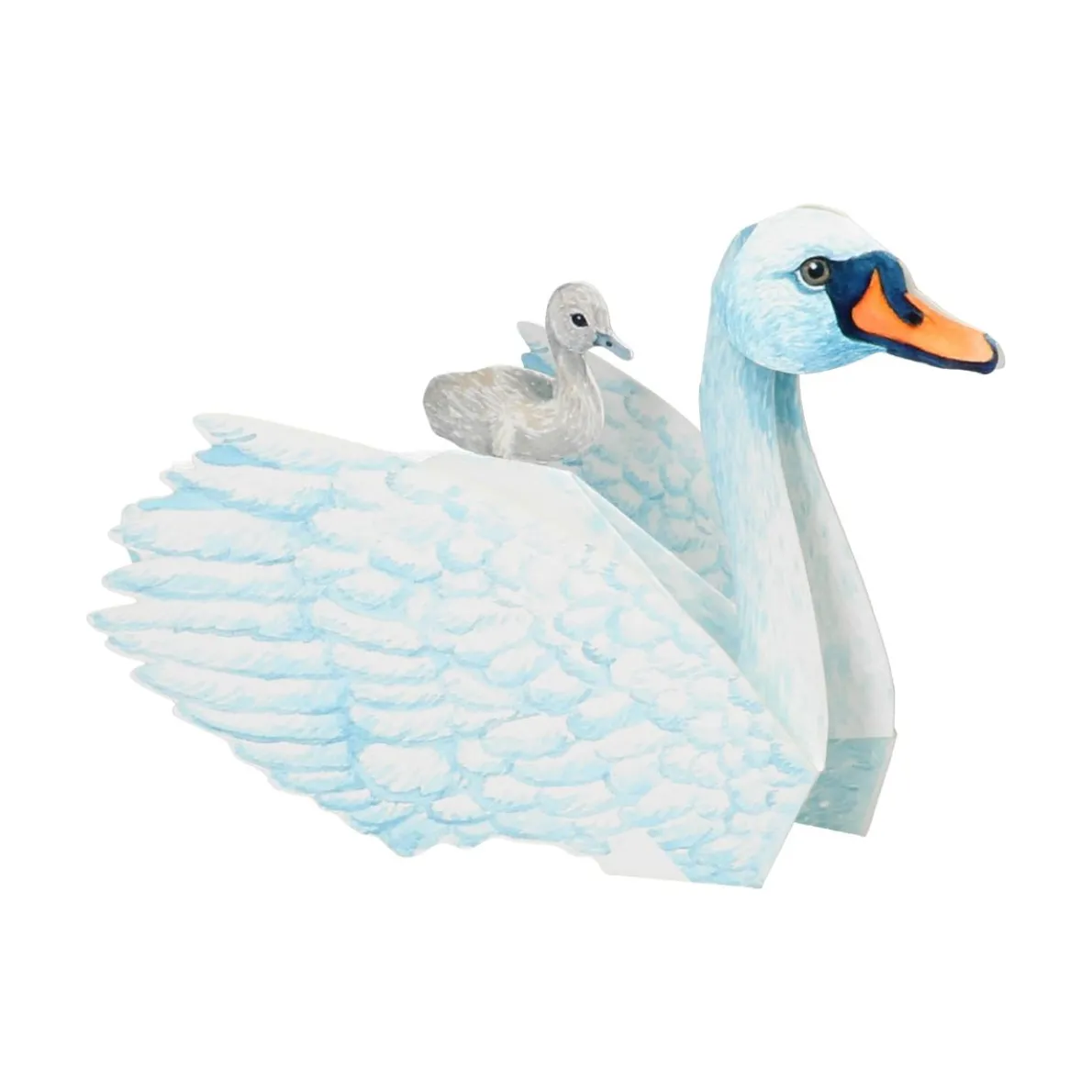 Kaart 3D met envelop, zwaan