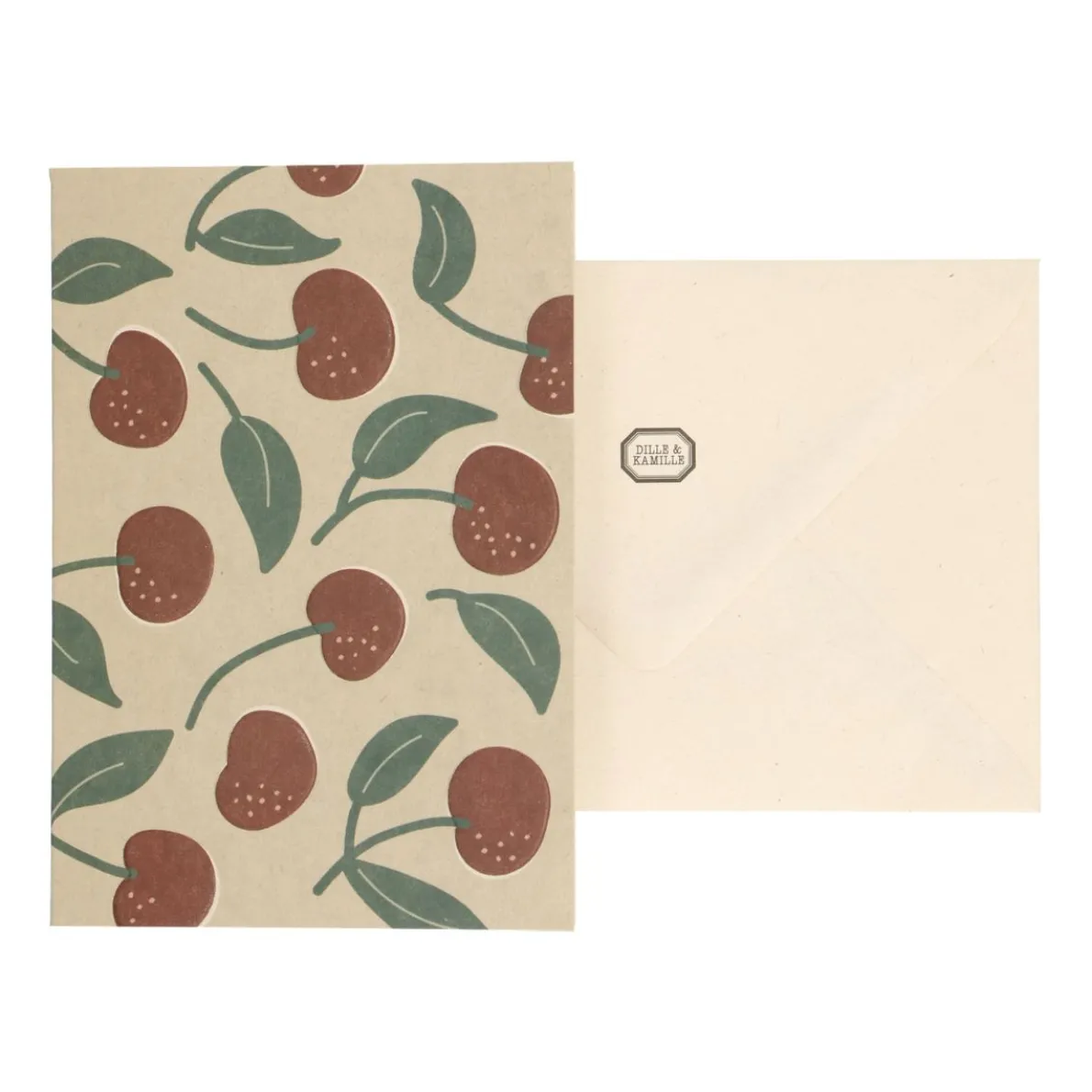 Kaart met envelop, kersen