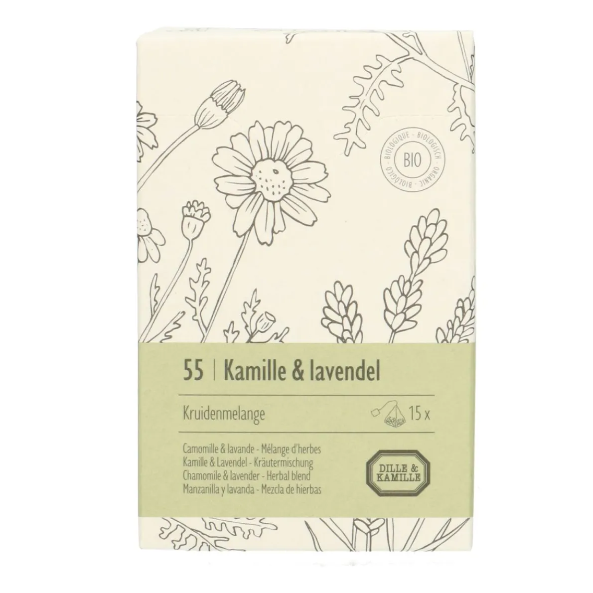 Kamille & lavendel, biologisch, kruidenmelange, 15 theebuiltjes