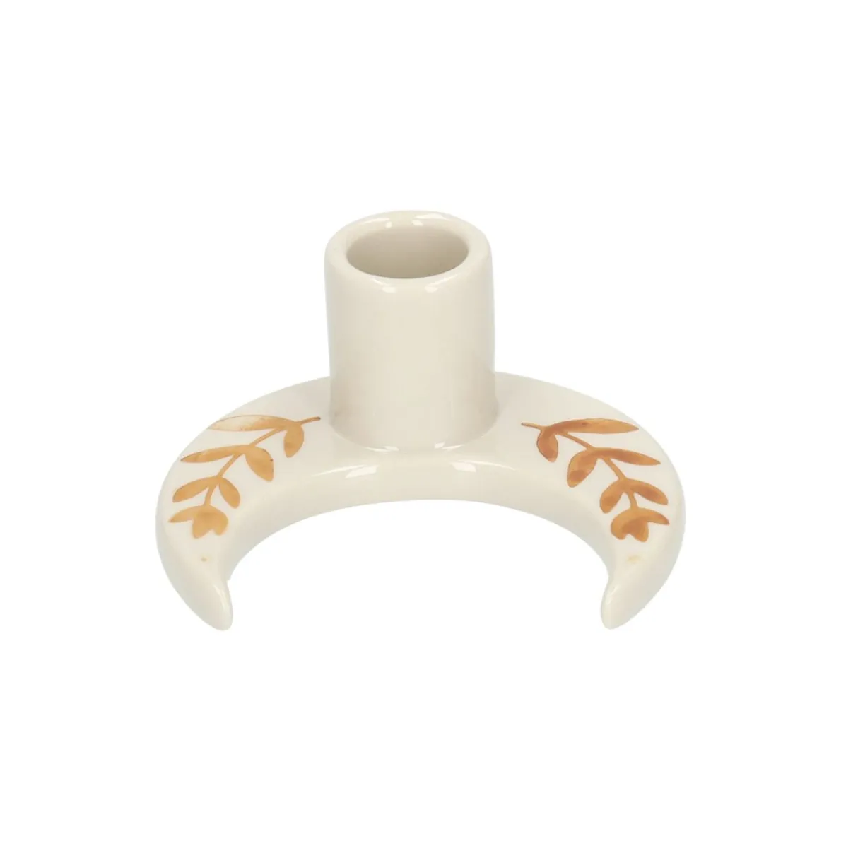 Kandelaar, beschilderd, steengoed, maan, 9,5 x 9 x 4,5 cm