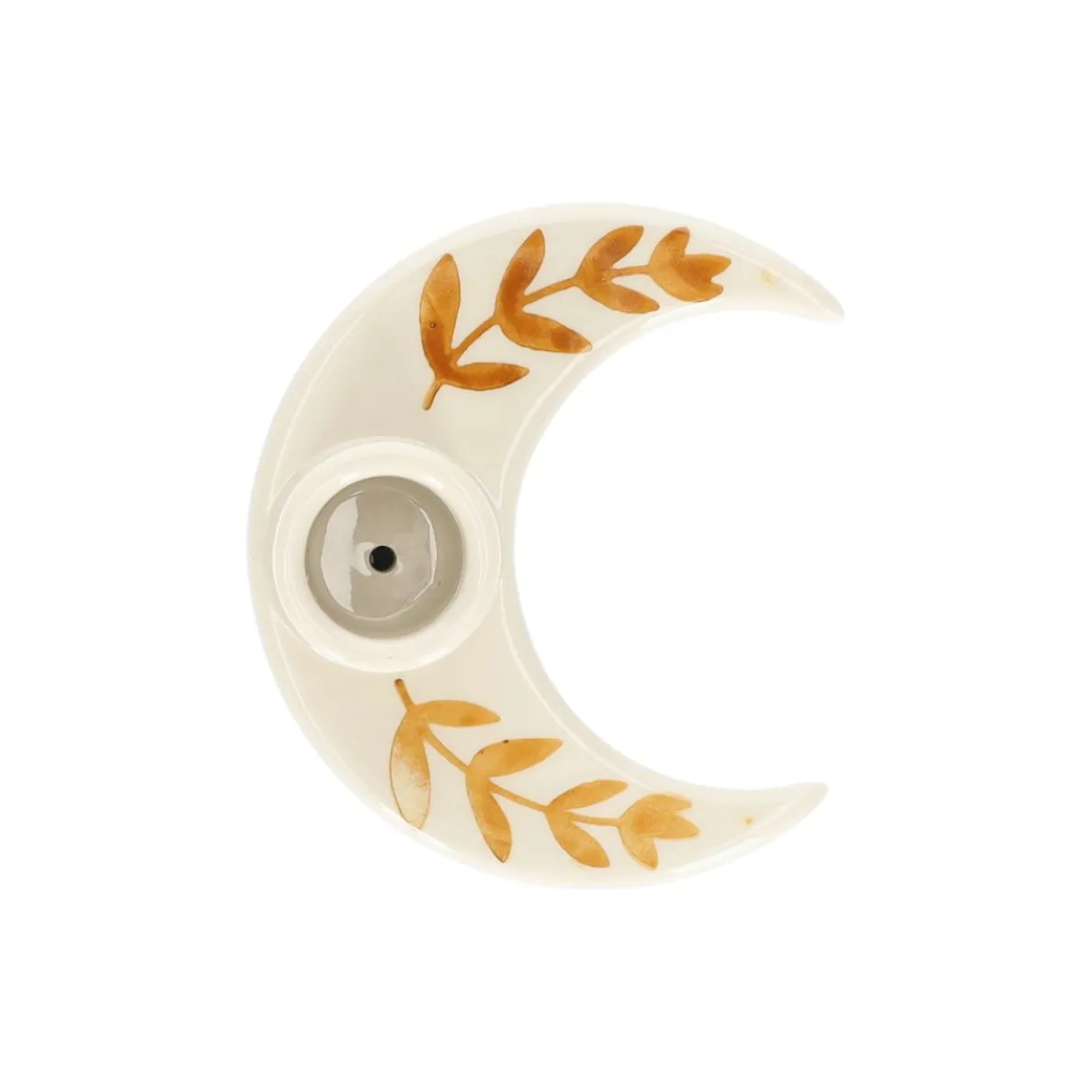 Kandelaar, beschilderd, steengoed, maan, 9,5 x 9 x 4,5 cm