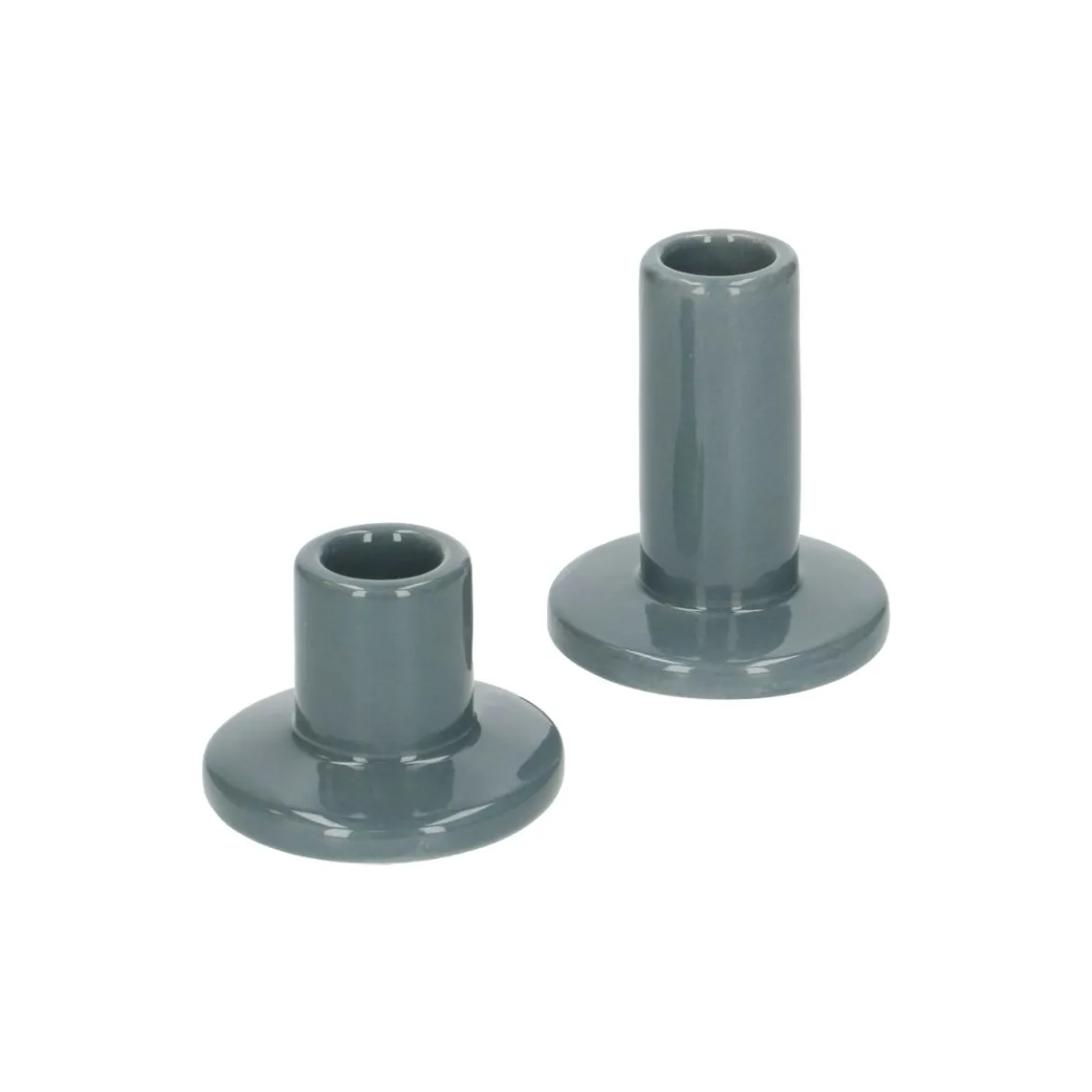 Kandelaar, porselein, blauw, laag