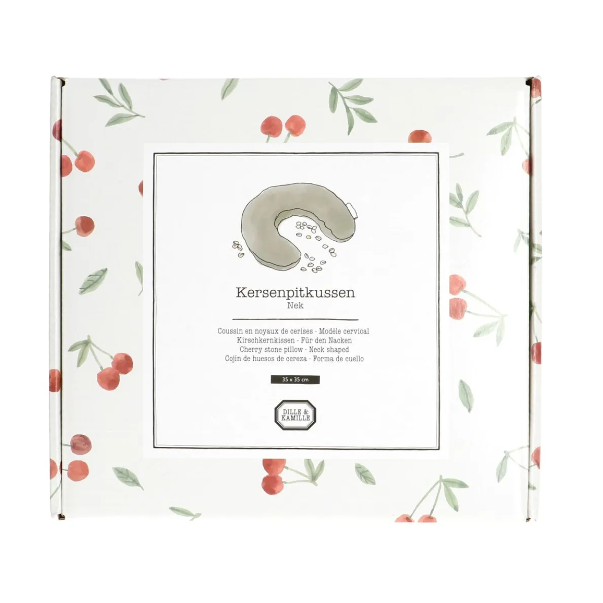 Kersenpitkussentje voor de nek, GOTS bio-katoen, 35 x 35 cm