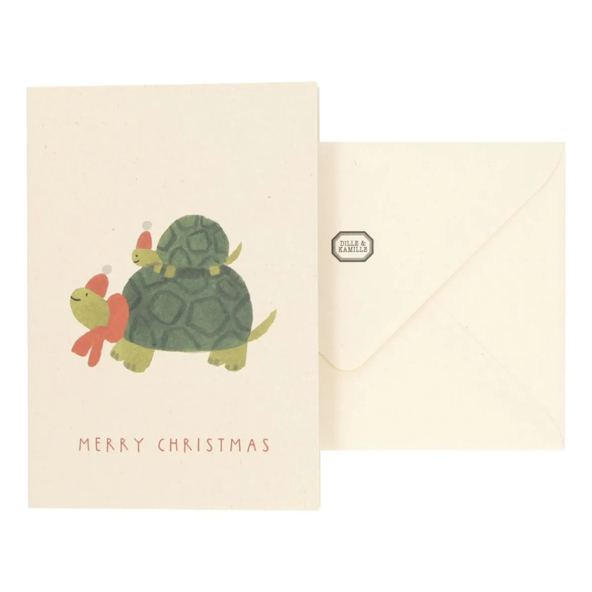 Kerstkaart met envelop, schildpad