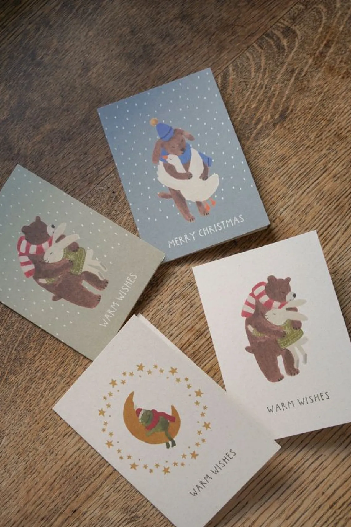 Kerstkaart met envelop, kikker