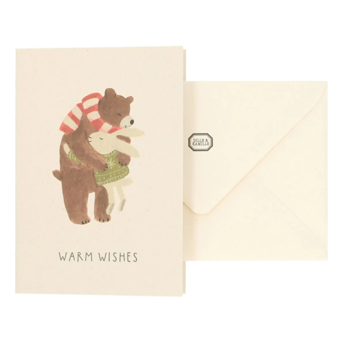 Kerstkaart met envelop, knuffel