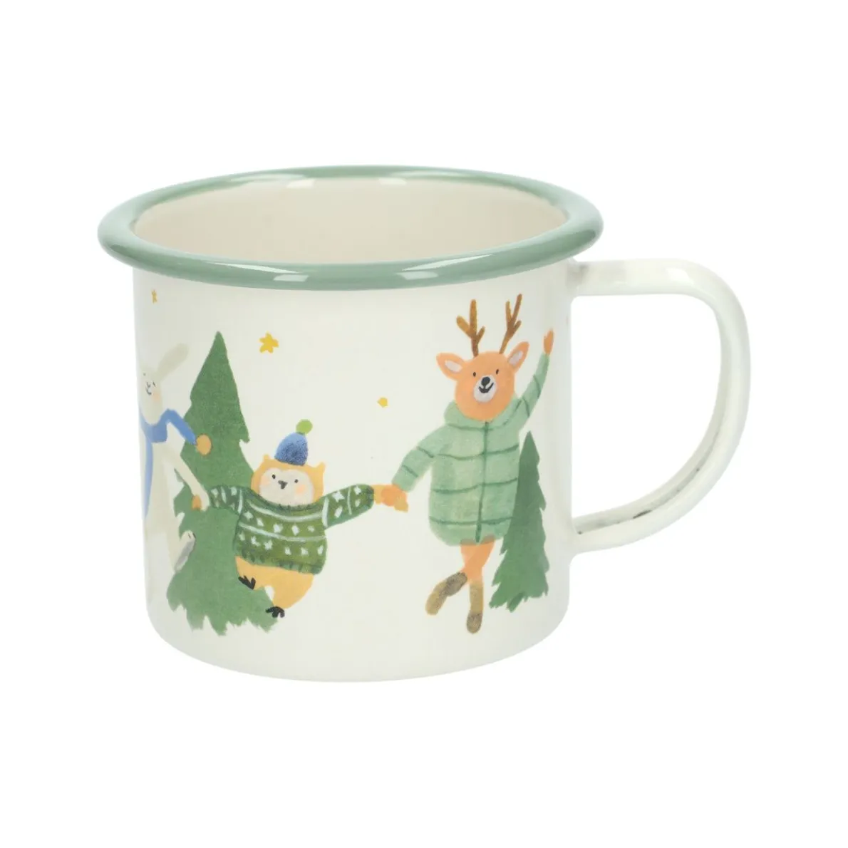 Kerstmok, emaille, dansende dieren, 300 ml