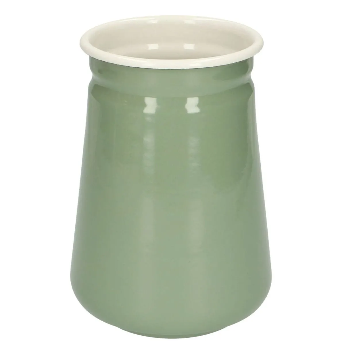 Keukengereihouder, emaille, groengrijs/wit