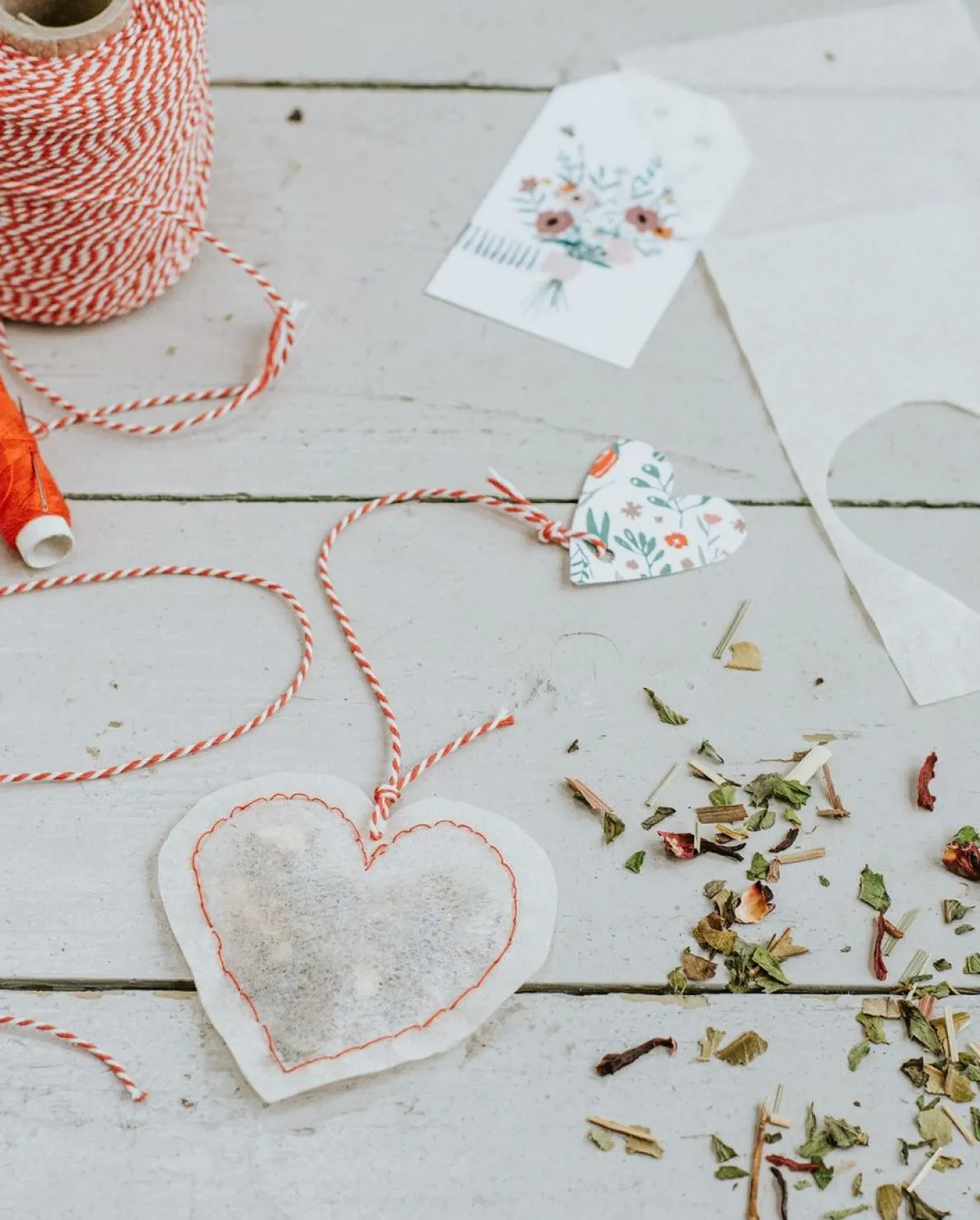 Keukentouw, rood/wit