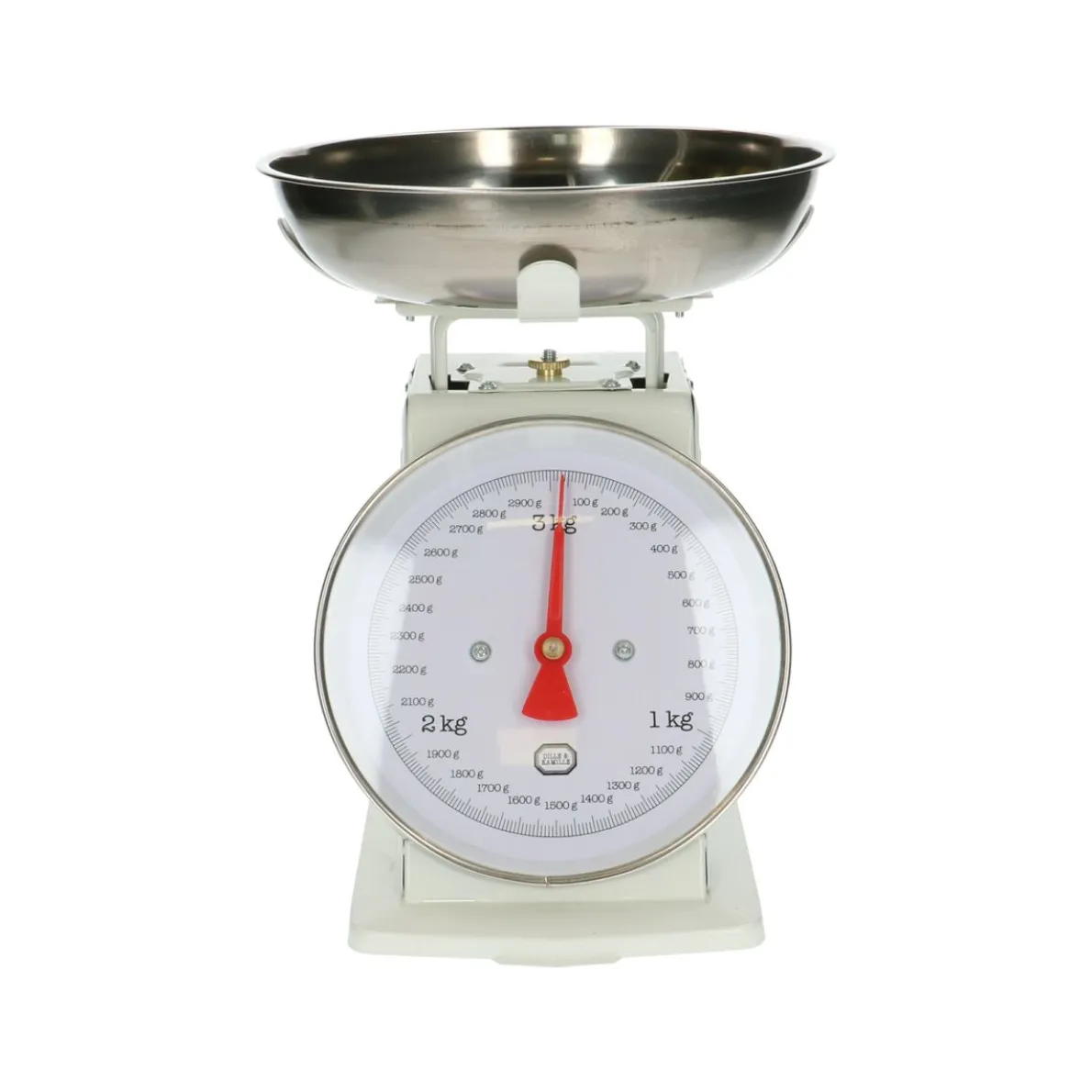 Keukenweegschaal, metaal, wit, 3 kg