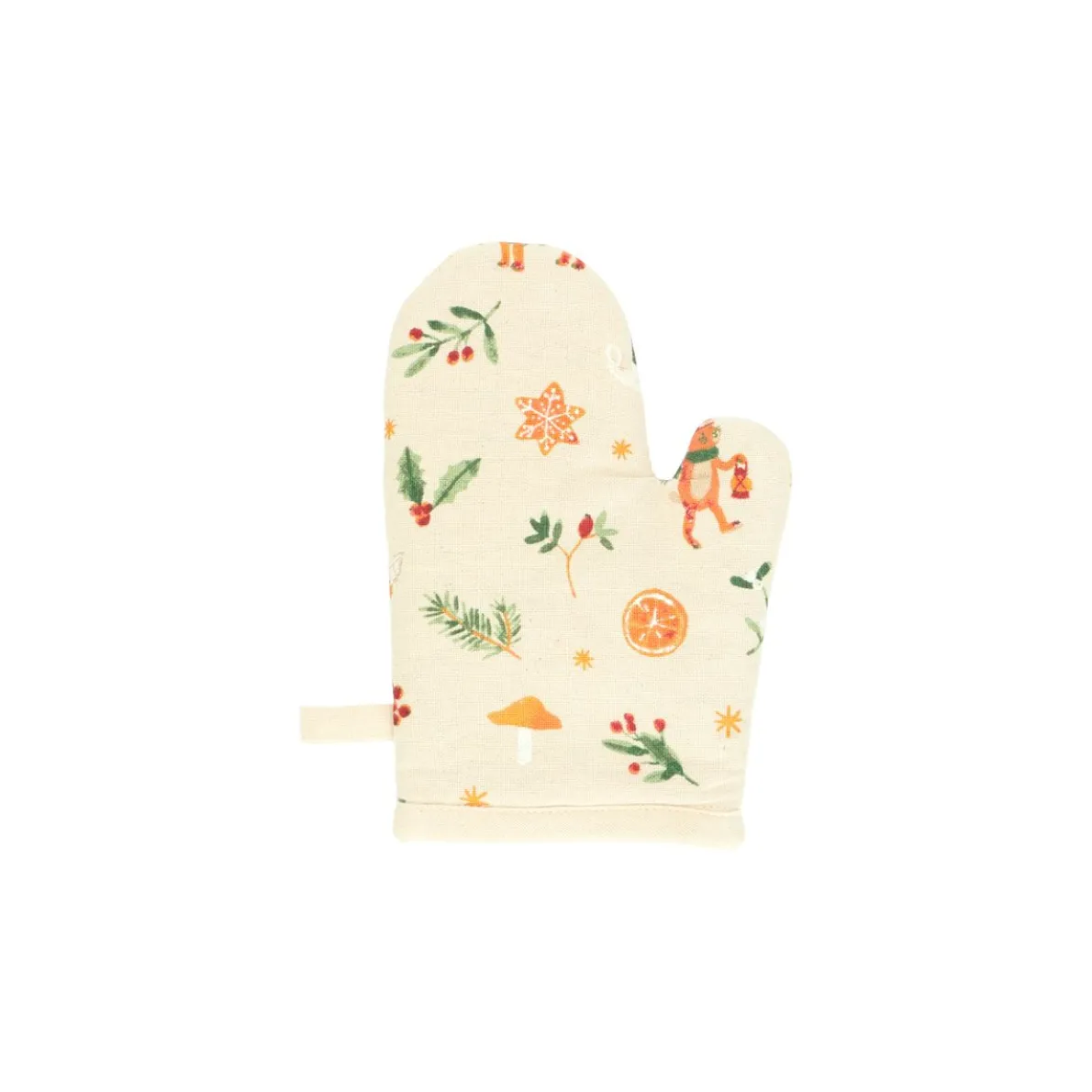 Kinderovenwant, GOTS bio-katoen, kerstdieren