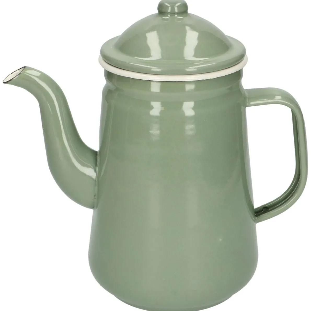 Koffiepot, emaille, groengrijs, 1 L