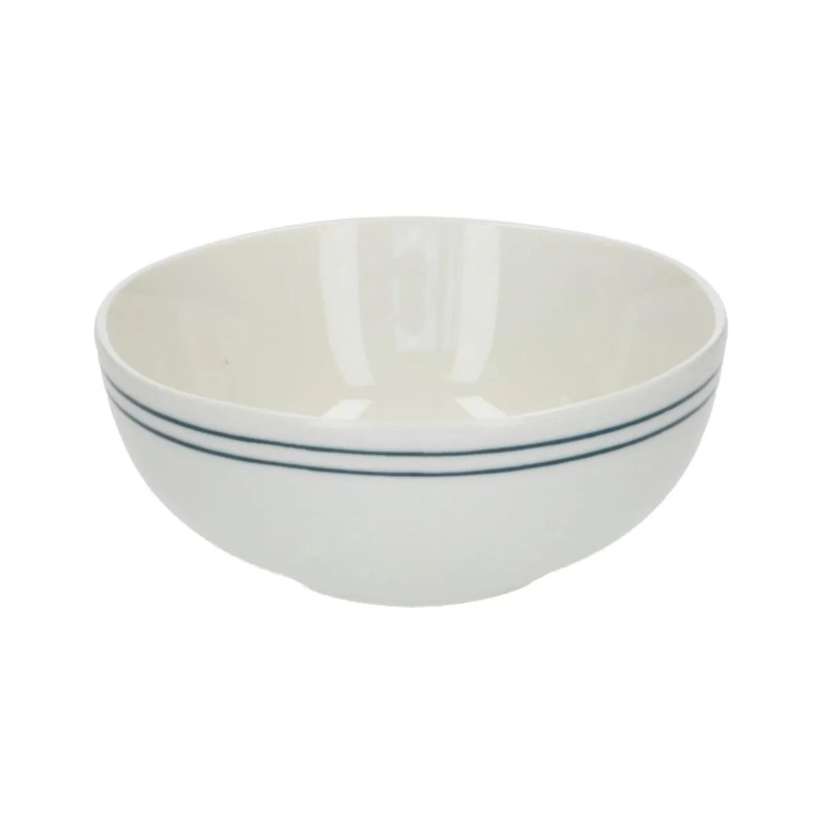 Kom met blauwe streep, organisch, porselein, Ø 12 cm