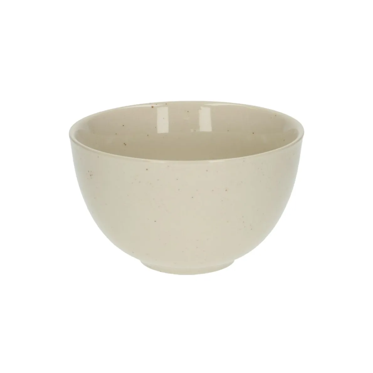 Kom, steengoed, beige, spikkel, Ø 12 cm