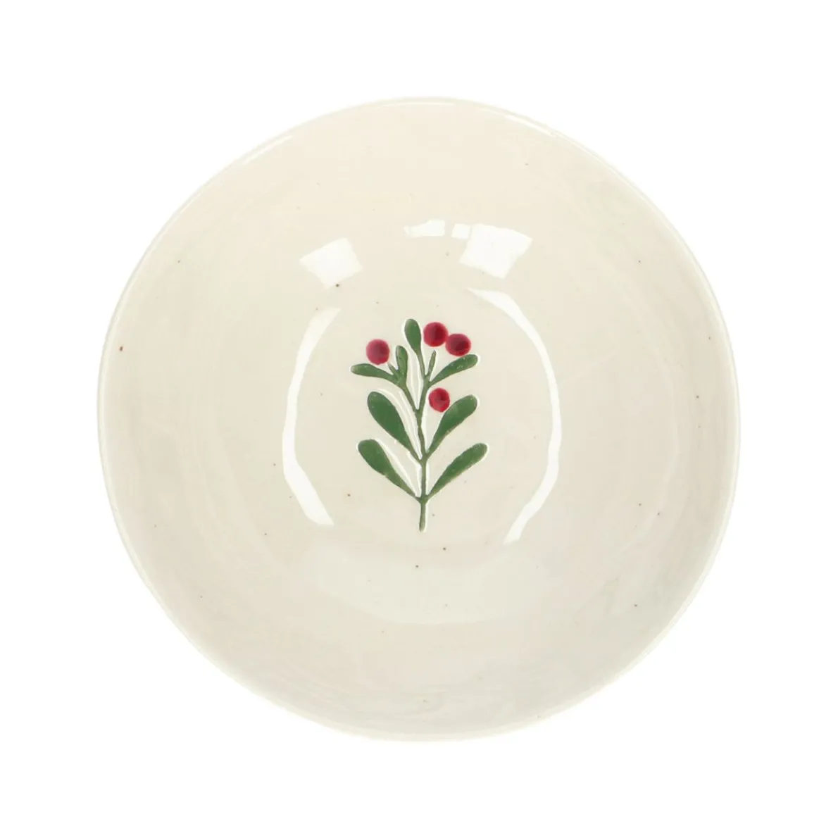 Kom, steengoed, offwhite, kersttakjes, Ø 13,5 cm