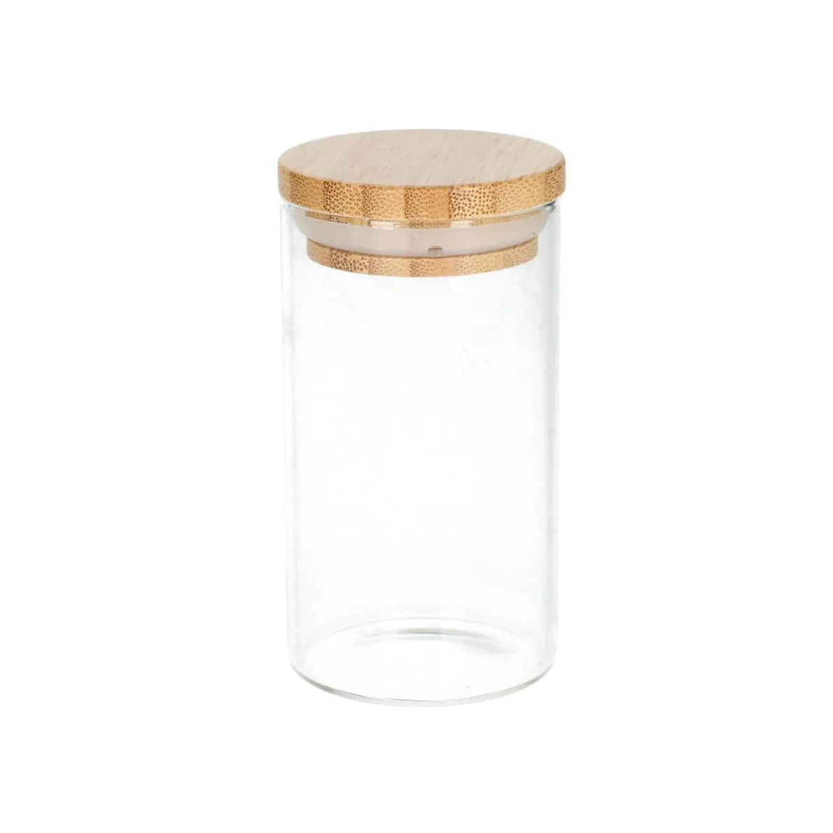 Kruidenpotje rond, hittebestendig glas, bamboe dop120 ml