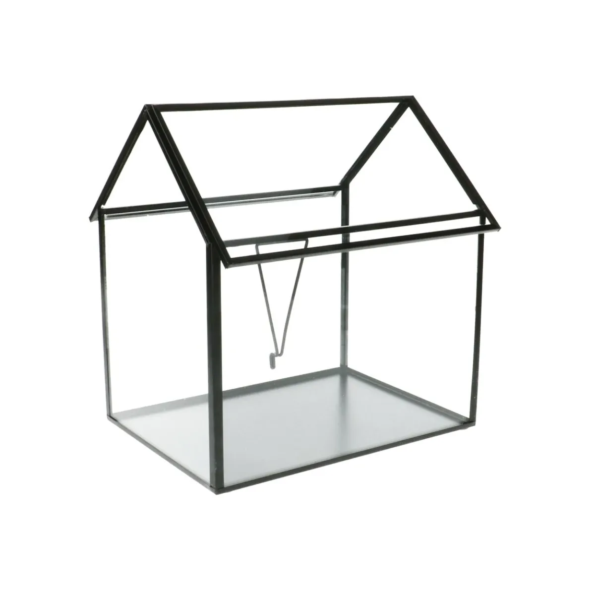 Kweekkasje, gelakt zink, zwart, groot