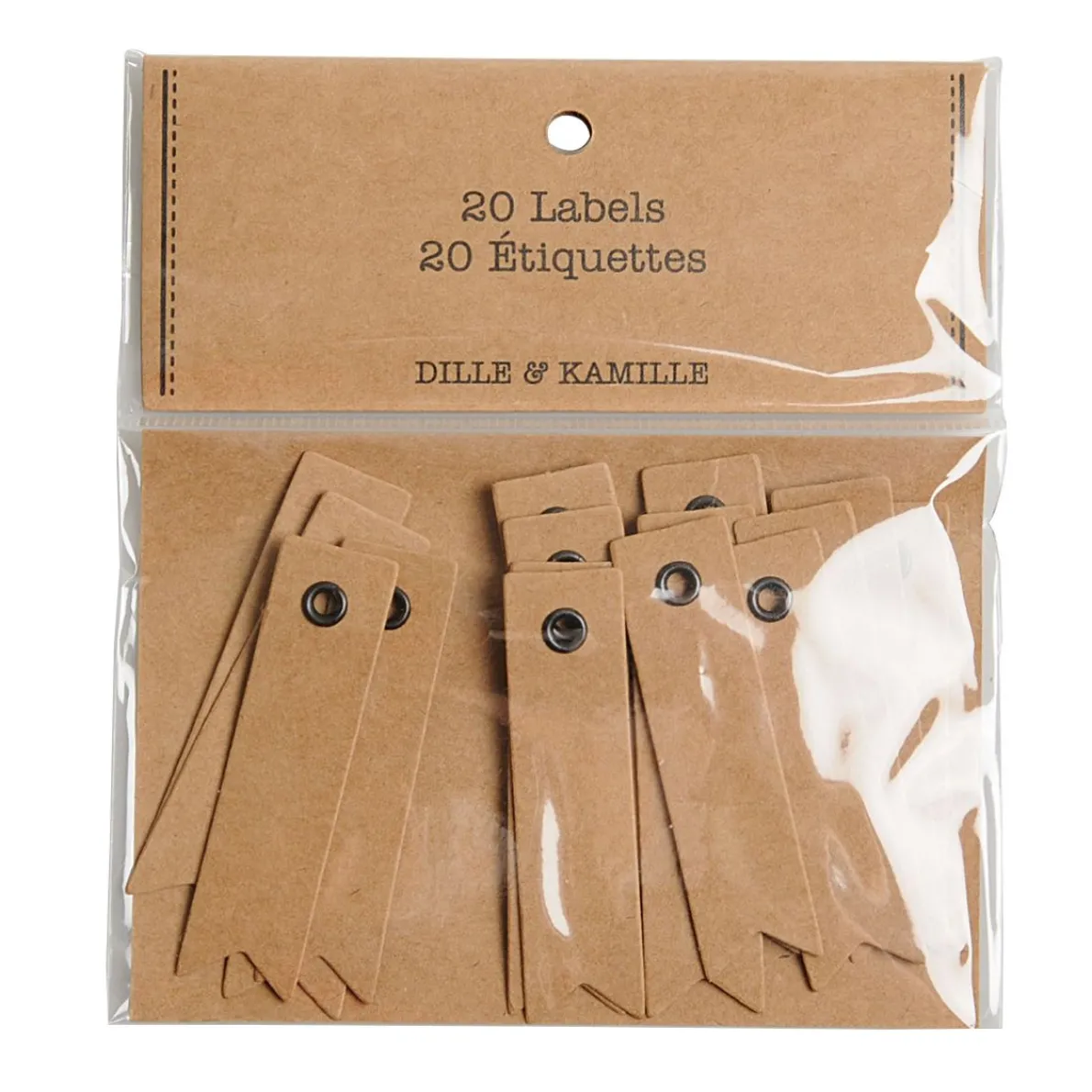 Labeltjes, kraft, klein, 20 stuks