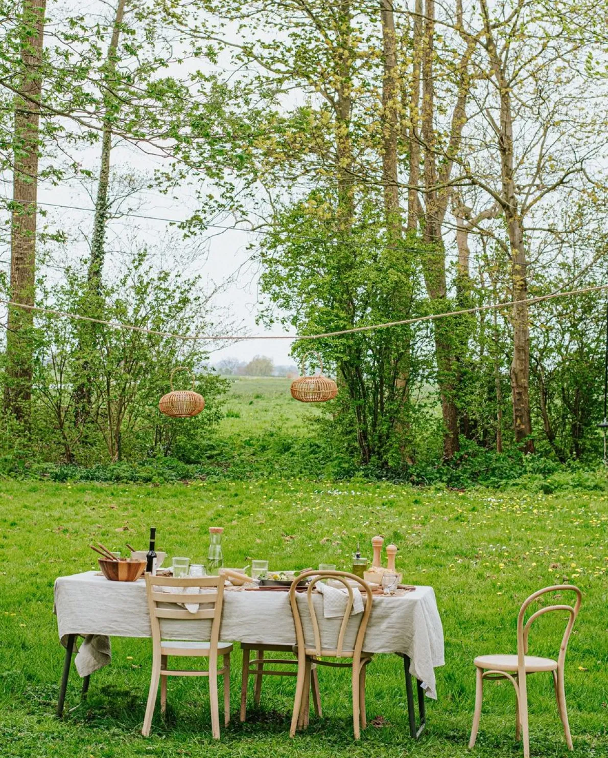 Lantaarn, rotan, naturel, Ø 21 x 12 cm