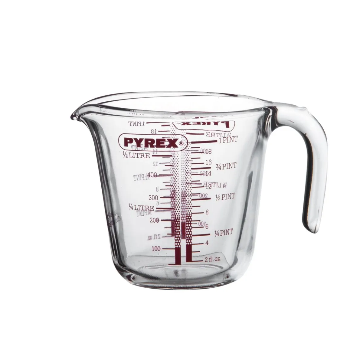 Maatbeker Pyrex, glas, 0,5 liter