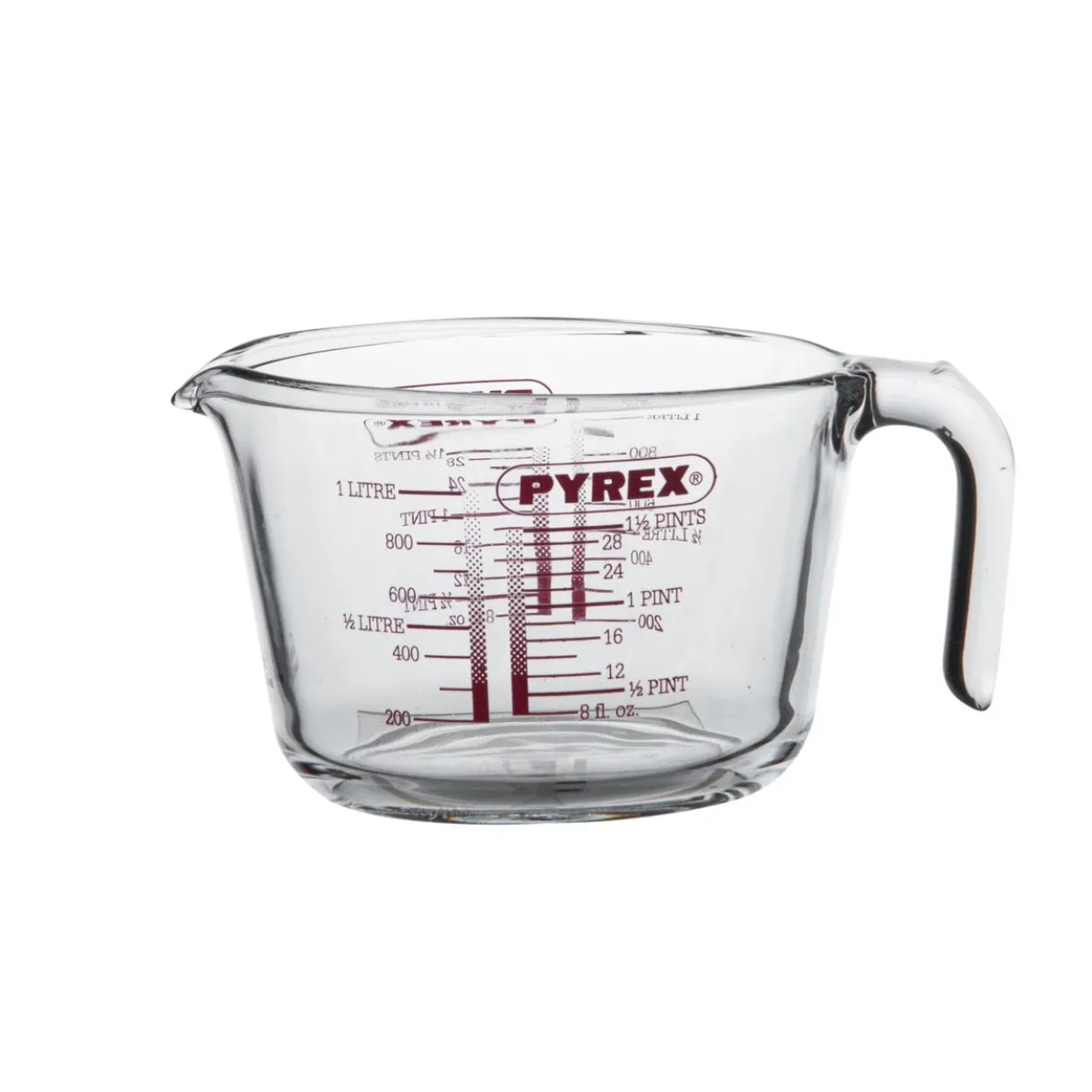 Maatbeker Pyrex, glas, 1 liter