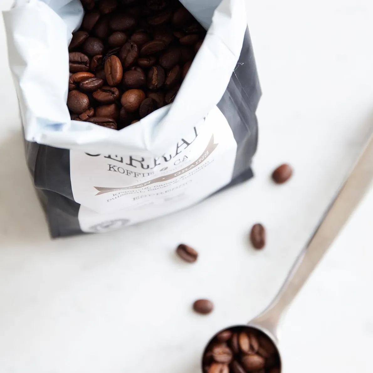 Maatlepel voor gemalen koffie, roestvrij staal