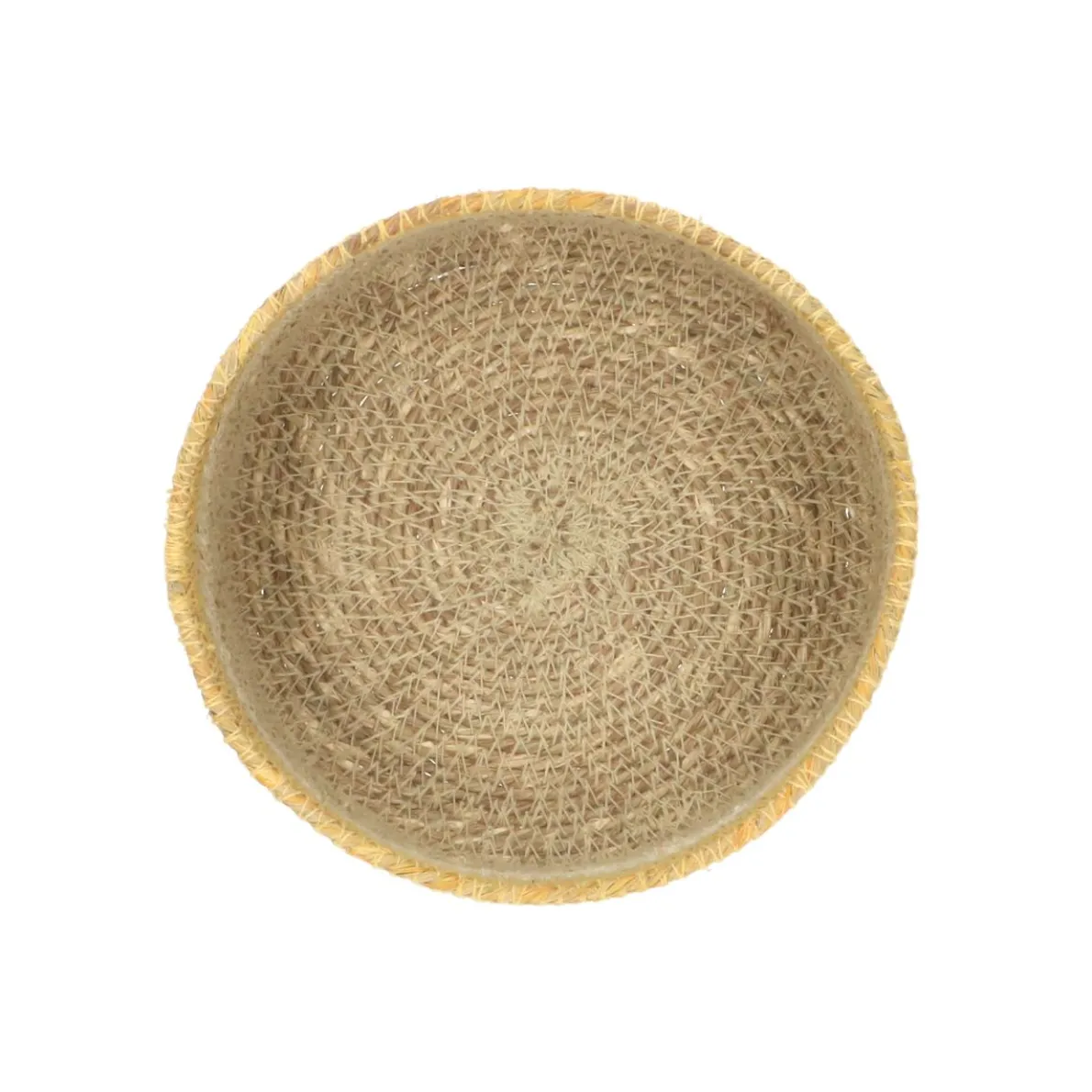 Mandje naturel, zeegras, geel, Ø15 cm