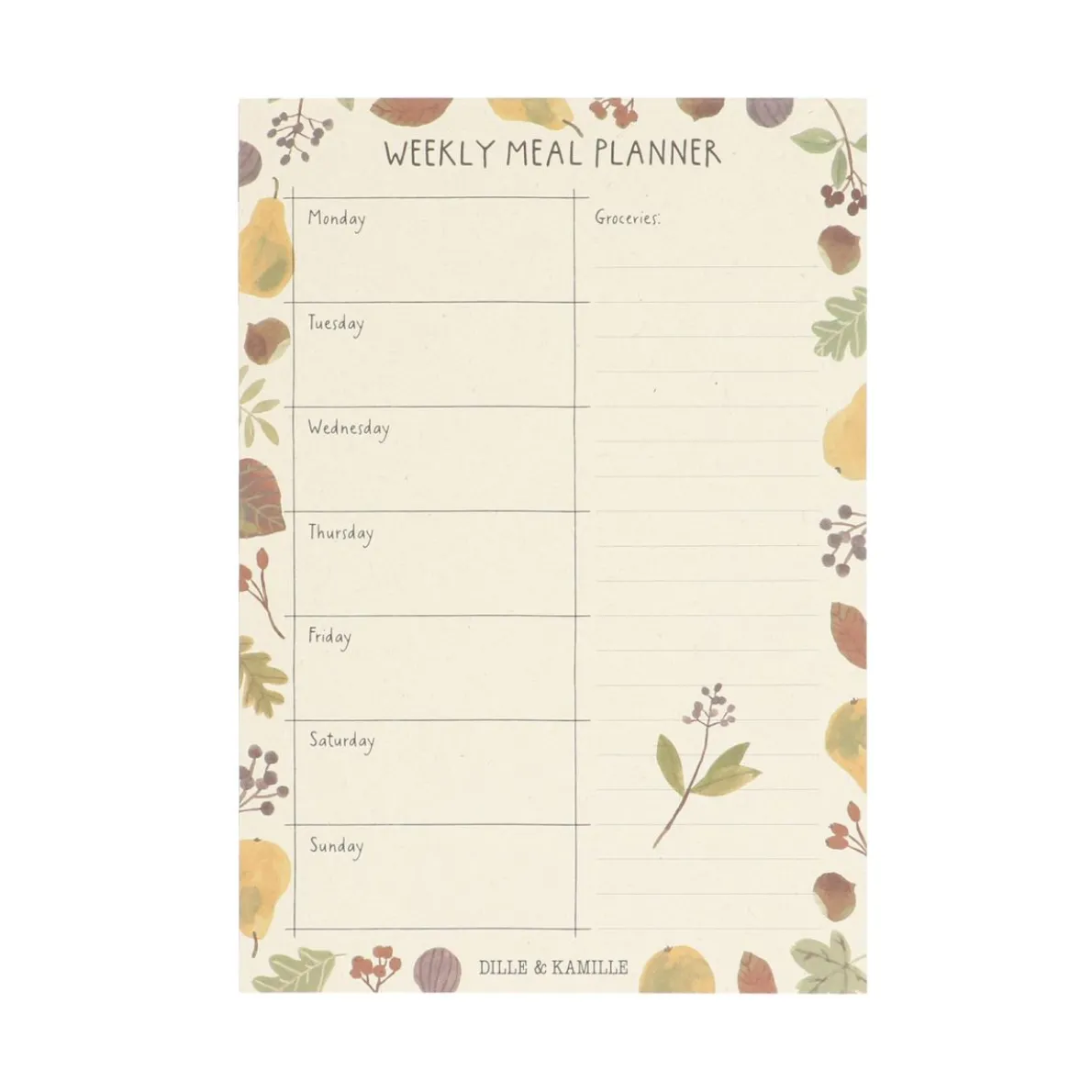 Menuplanner, papier, perenoogst, A6