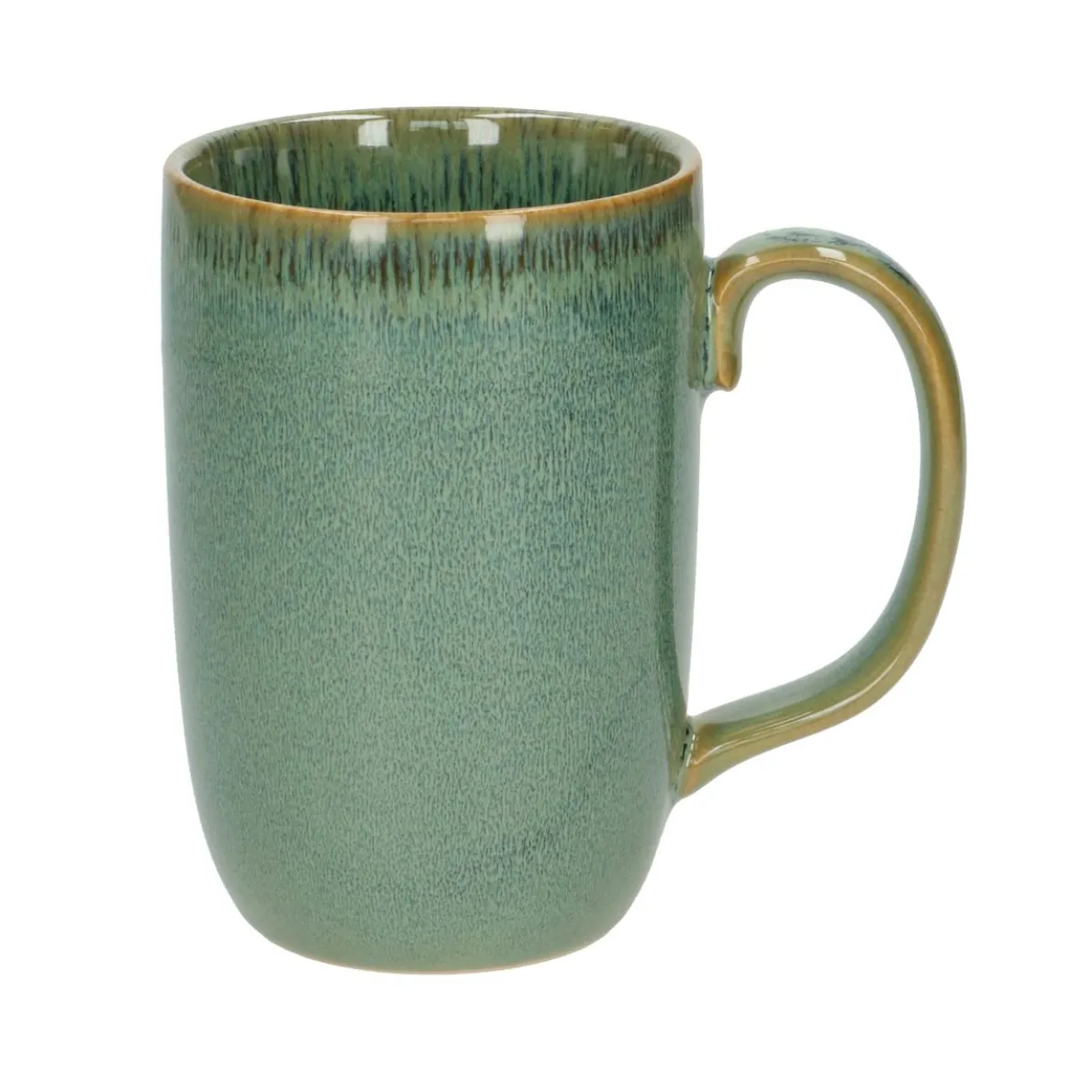 Mok hoog reactieve glazuur, steengoed, groen, 12 cm