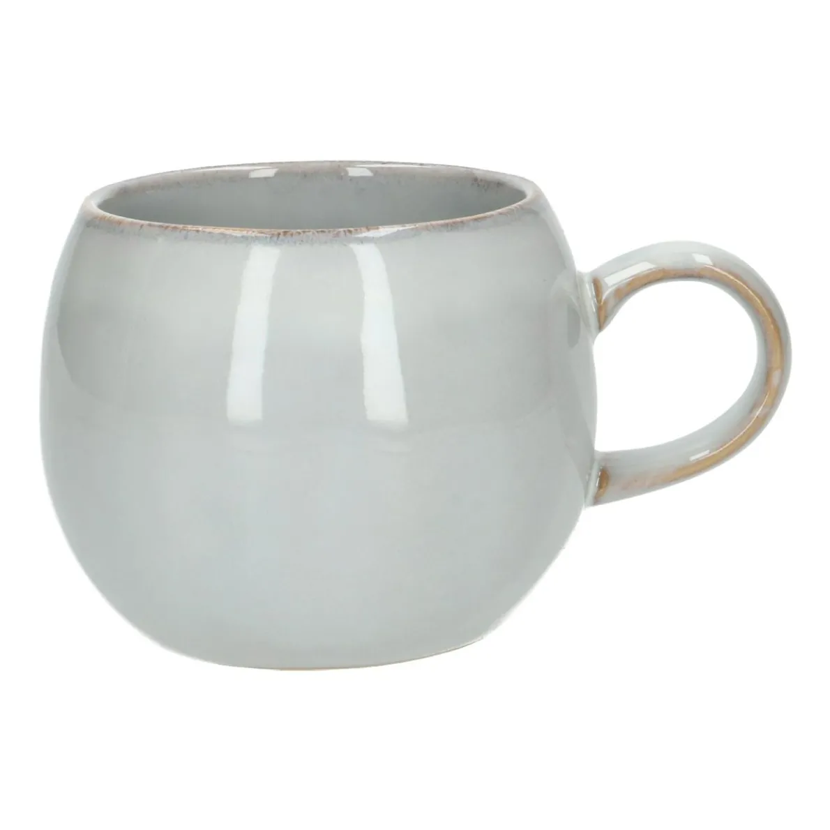 Mok rond reactieve glazuur, steengoed, grijs, Ø 12 cm