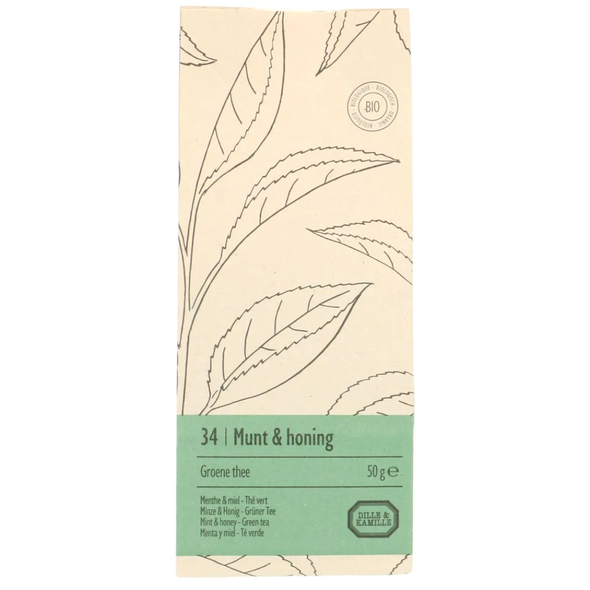 Munt & honing, biologisch, groene thee, zakje 50 gram