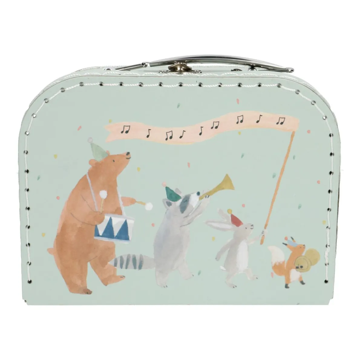 Muziekkoffer, 4 instrumenten, karton en fsc hout