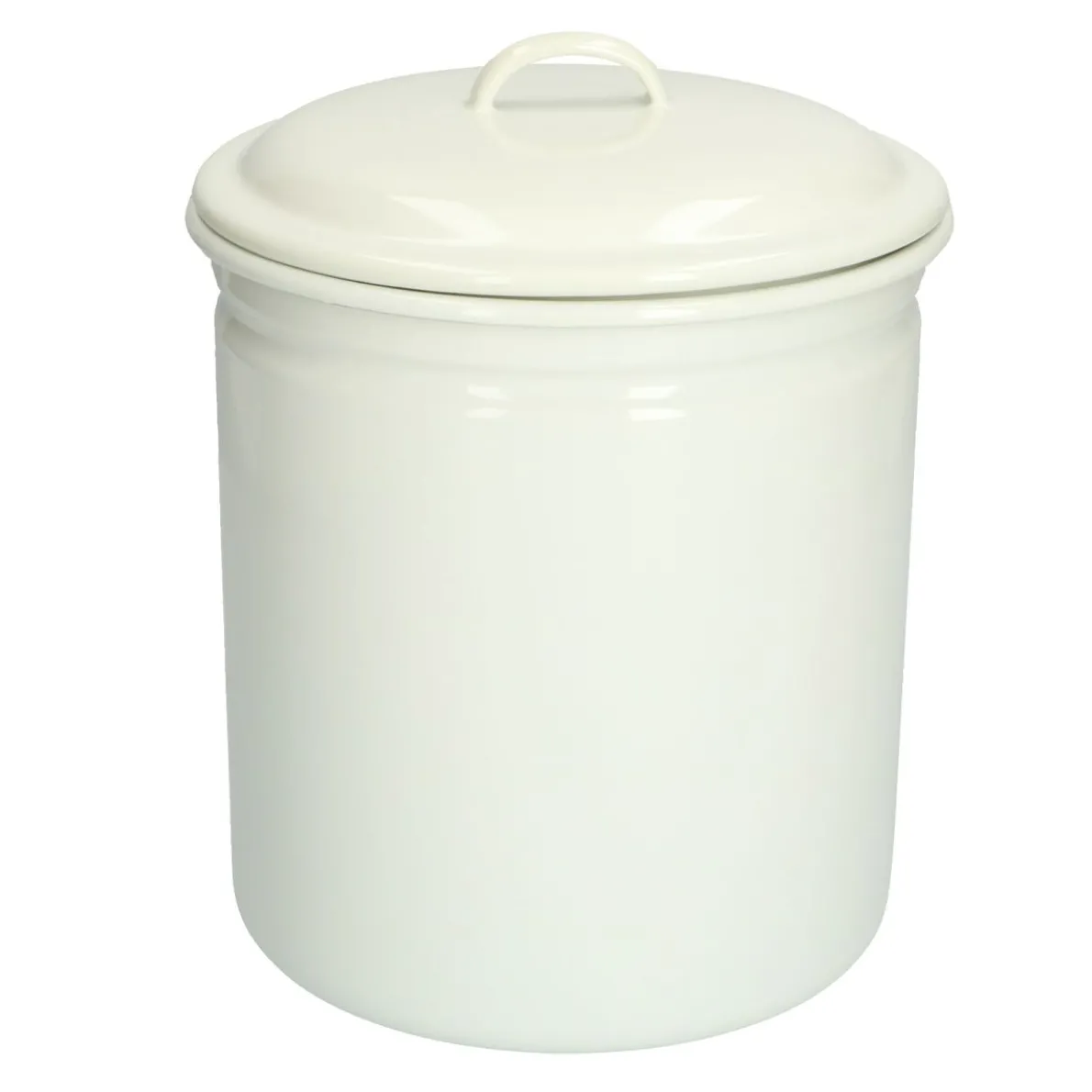 Opbergblik, emaille, wit, Ø 16 cm