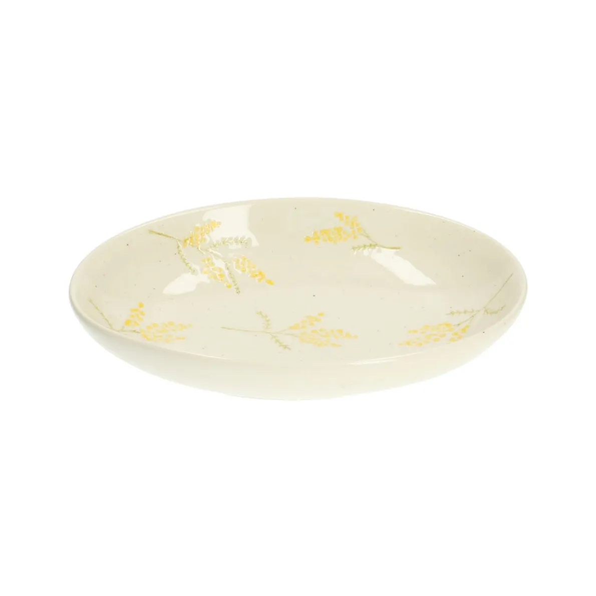 Ovale serveerschaal, steengoed, mimosa, 22,5 x 16,5 cm