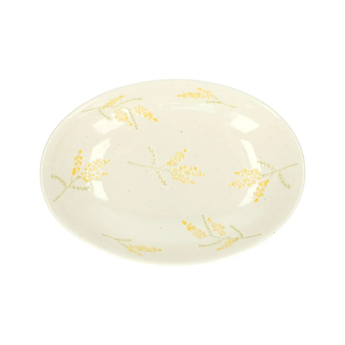 Ovale serveerschaal, steengoed, mimosa, 22,5 x 16,5 cm